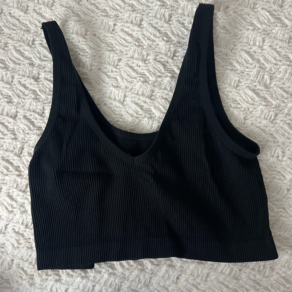 Colsie Black Ribbed Top